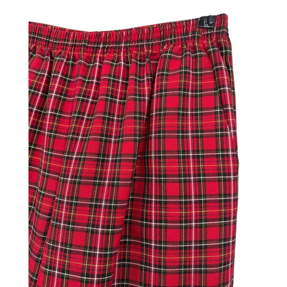 ALFRED DUNNER Tartan Plaid Pants High-Rise Ankle Length Wide Leg Size 12 VTG - Picture 8 of 8